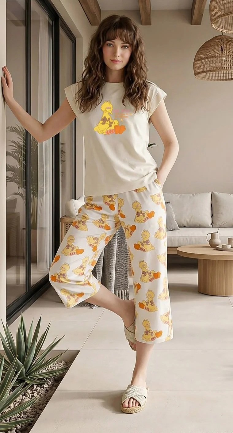 T-shirt and Capri pants Pajama